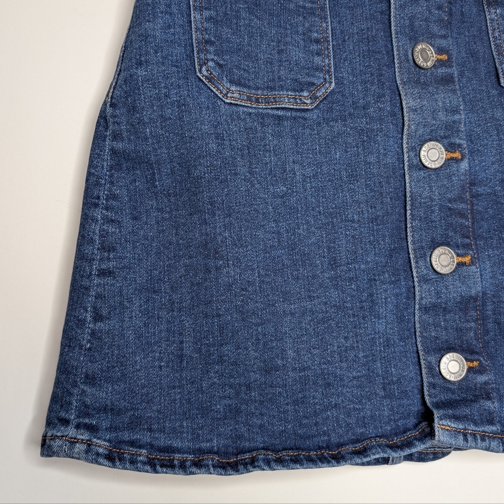 H&M Girls Kids Button Up A Line Blue Casual Mini Jean Skirt Size 10-11 Years - Picture 9 of 16
